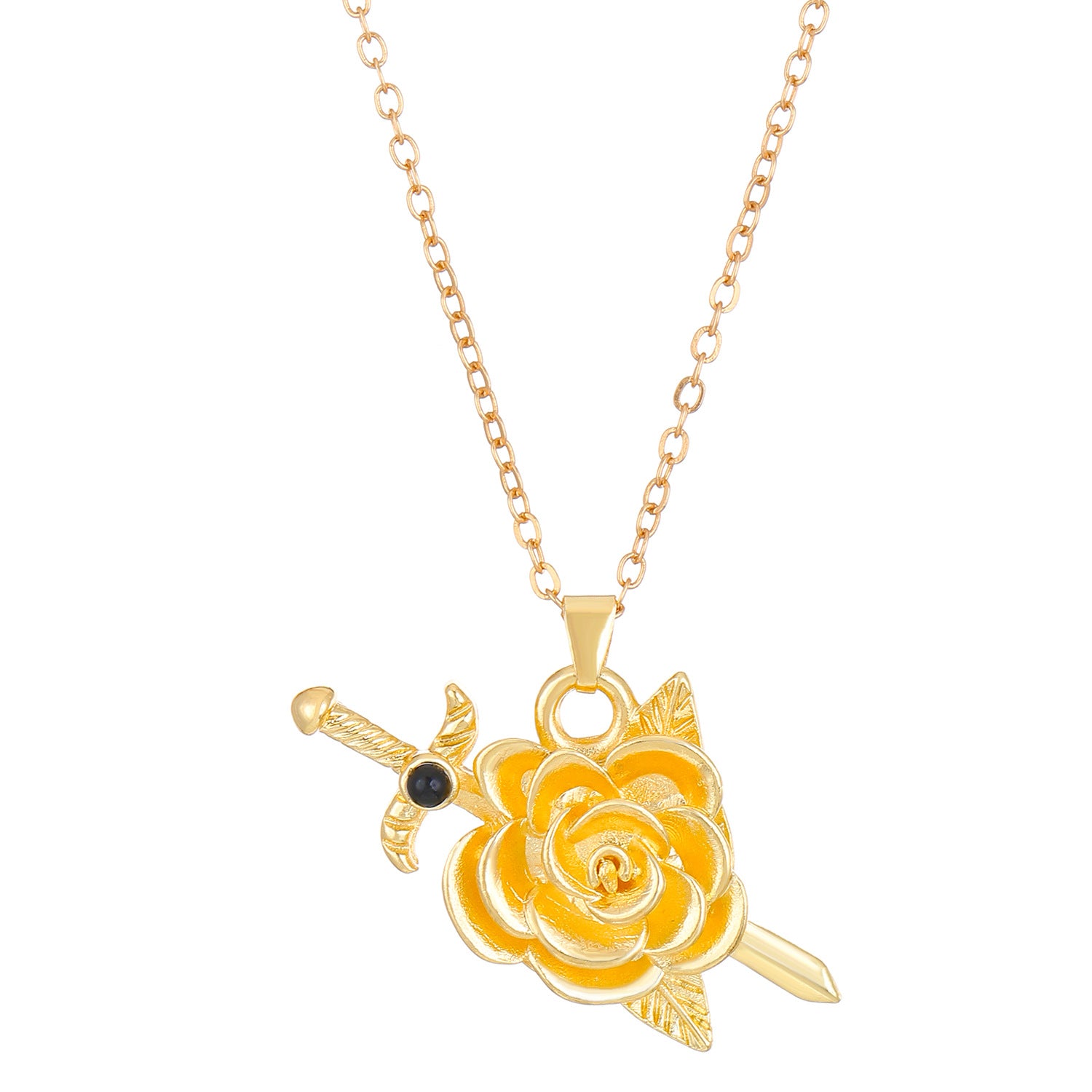 Wholesale Love Rose Necklace Gothic Wrapped Flower Heart-shaped Clavicle Chain Valentine's Day
